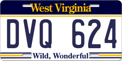 WV license plate DVQ624
