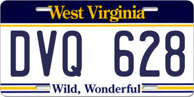 WV license plate DVQ628
