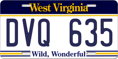 WV license plate DVQ635
