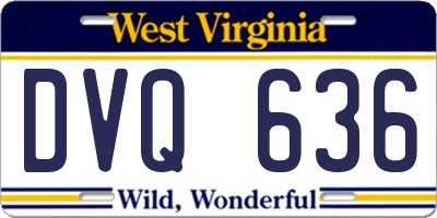 WV license plate DVQ636