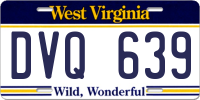 WV license plate DVQ639