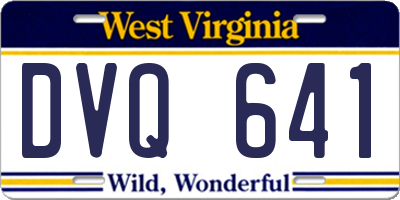 WV license plate DVQ641