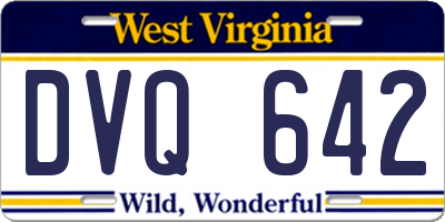 WV license plate DVQ642