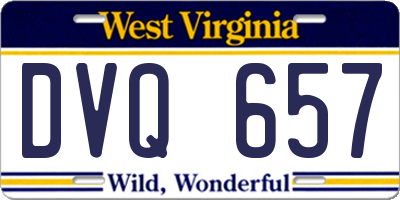 WV license plate DVQ657