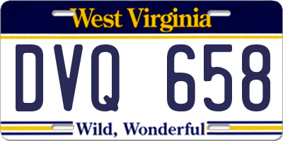 WV license plate DVQ658