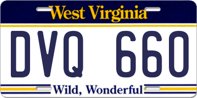 WV license plate DVQ660
