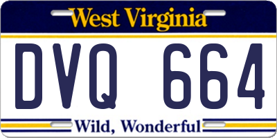 WV license plate DVQ664