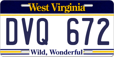WV license plate DVQ672