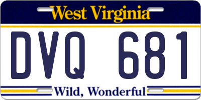 WV license plate DVQ681