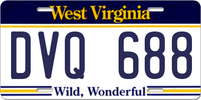 WV license plate DVQ688