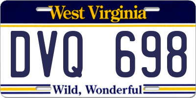 WV license plate DVQ698