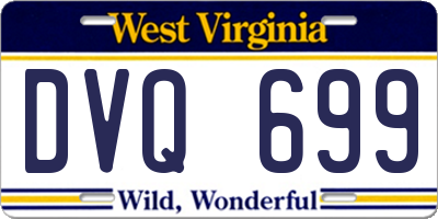 WV license plate DVQ699