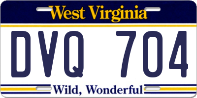 WV license plate DVQ704