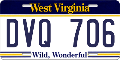 WV license plate DVQ706