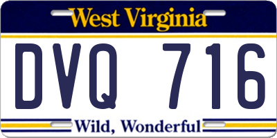 WV license plate DVQ716