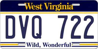 WV license plate DVQ722
