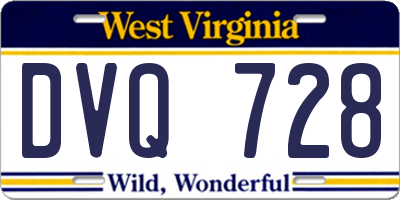 WV license plate DVQ728