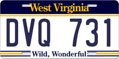 WV license plate DVQ731
