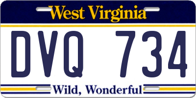 WV license plate DVQ734
