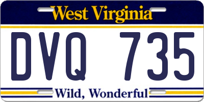 WV license plate DVQ735