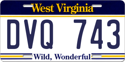 WV license plate DVQ743