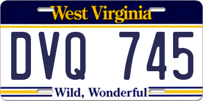 WV license plate DVQ745