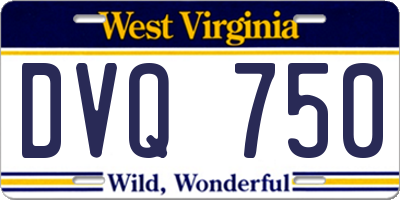 WV license plate DVQ750
