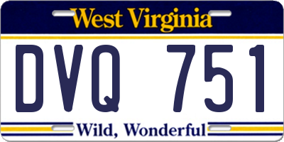 WV license plate DVQ751