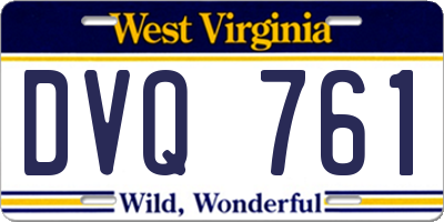 WV license plate DVQ761
