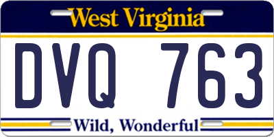 WV license plate DVQ763