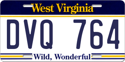 WV license plate DVQ764