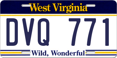 WV license plate DVQ771