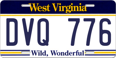 WV license plate DVQ776