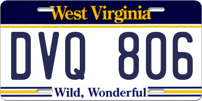 WV license plate DVQ806