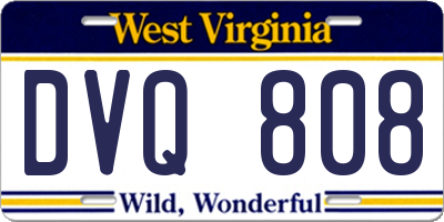 WV license plate DVQ808