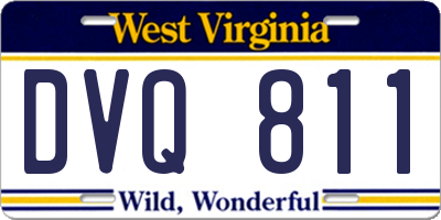 WV license plate DVQ811