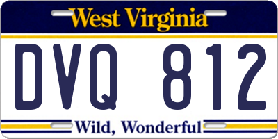 WV license plate DVQ812