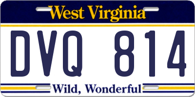 WV license plate DVQ814