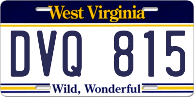 WV license plate DVQ815