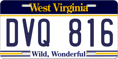 WV license plate DVQ816