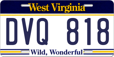 WV license plate DVQ818