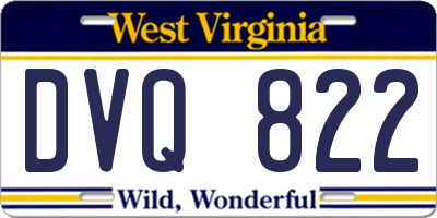 WV license plate DVQ822