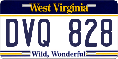 WV license plate DVQ828