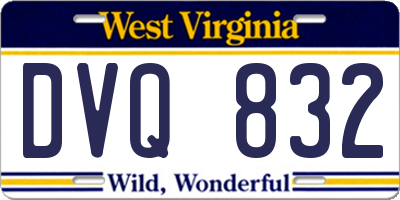 WV license plate DVQ832
