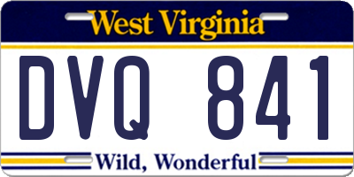 WV license plate DVQ841