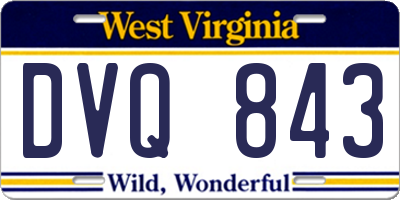 WV license plate DVQ843