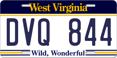 WV license plate DVQ844