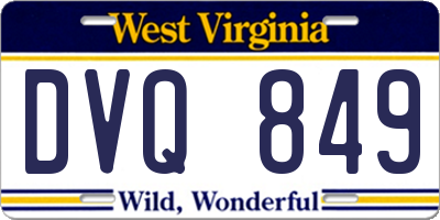 WV license plate DVQ849