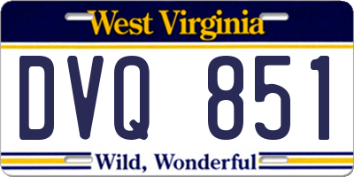 WV license plate DVQ851