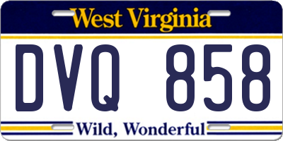 WV license plate DVQ858